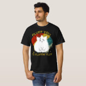 毛羽の毛羽の猫を羽ばたく Tシャツ (正面フル)