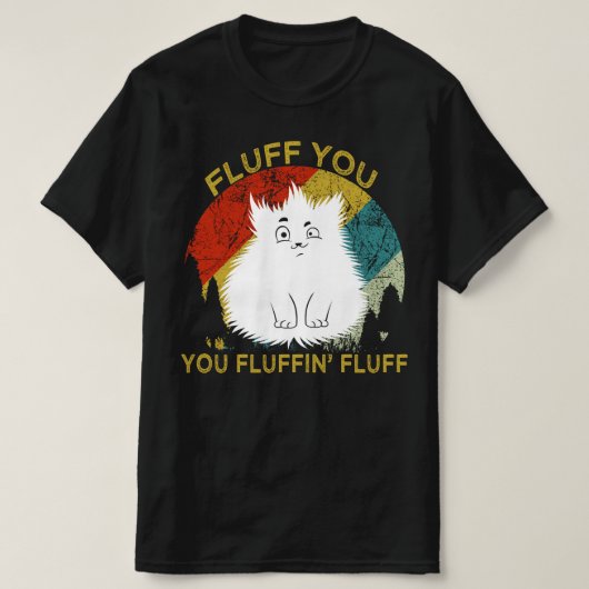 毛羽の毛羽の猫を羽ばたく Tシャツ (デザイン正面)