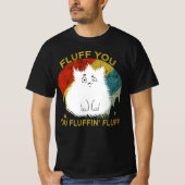 毛羽の毛羽の猫を羽ばたく Tシャツ (正面)