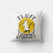 毛羽立のまわりにって、怖い猫ハロウィーンを見つける クッション (正面)