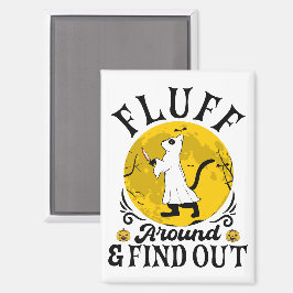 毛羽立のまわりにって、怖い猫ハロウィーンを見つける マグネット