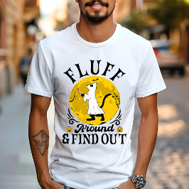 毛羽立のまわりにって、怖い猫ハロウィーンを見つける Tシャツ