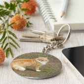 毛色のオレンジと白猫 キーホルダー (側面)