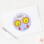 毛虫おもしろい口ひげ漫画 ラウンドシール (封筒)