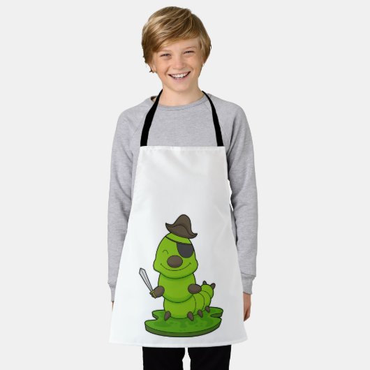 毛虫が剣で海賊 エプロン (着用した状態)