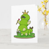 毛虫が王冠をかぶった王 カード (黄色い花)