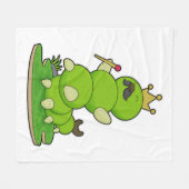 毛虫が王冠をかぶった王 フリースブランケット (正面(横))