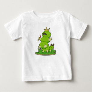 毛虫が王冠をかぶった王 ベビーTシャツ