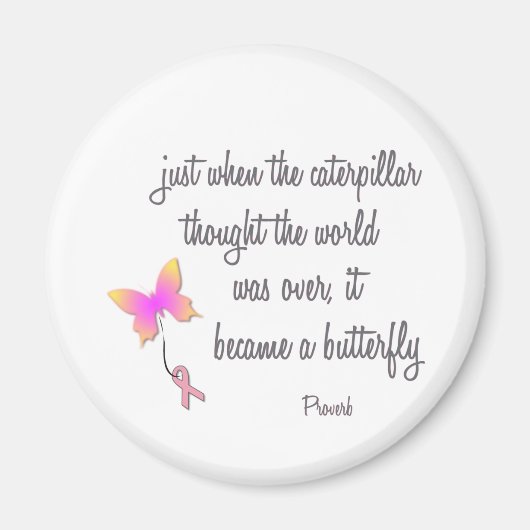 毛虫が蝶になった マグネット (正面)