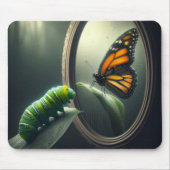 毛虫が鏡 マウスパッド (正面)