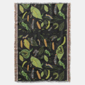 毛虫と葉 スローブランケット (正面縦)