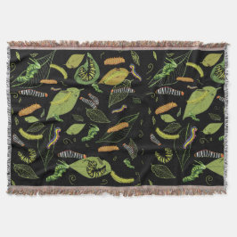 毛虫と葉 スローブランケット