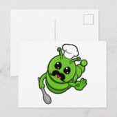 毛虫の料理人とスプーン ポストカード (正面/裏面)