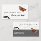 毛虫の蝶の変化モノグラムやる気を起こさせる 名刺 (正面/裏面)