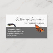 毛虫の蝶の変化モノグラムやる気を起こさせる 名刺 (裏面)