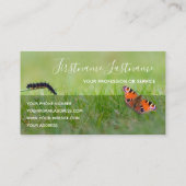 毛虫の蝶の変化モノグラムやる気を起こさせる 名刺 (裏面)