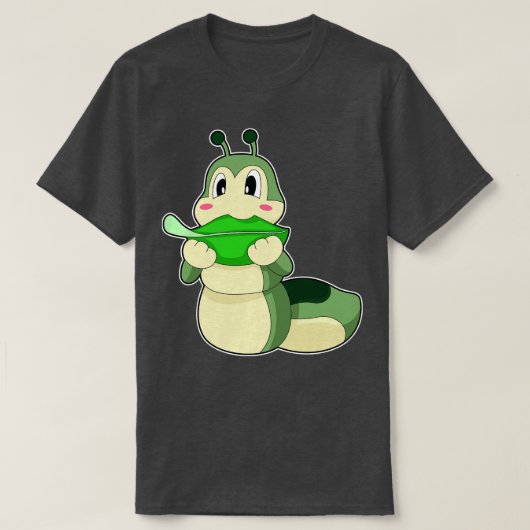 毛虫食べ物の葉 Tシャツ (デザイン正面)