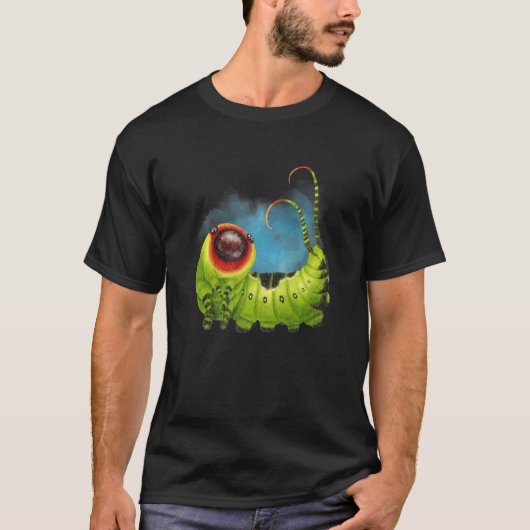 毛虫 昆虫と無脊椎動物の世界 Tシャツ (正面)