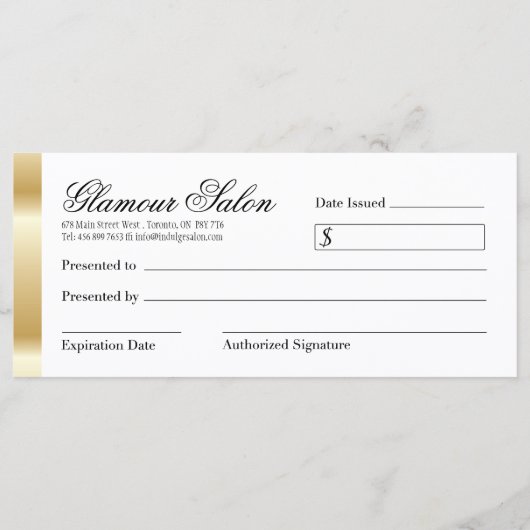 毛髪サロンギフト券 (裏面)