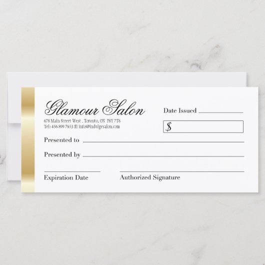 毛髪サロンギフト券 (裏面)