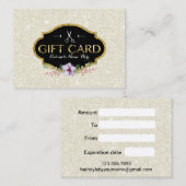 毛髪サロンフローラアイボリーグリッターギフト券 割引カード (正面/裏面)