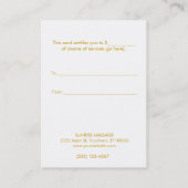 毛髪サロン及びスパギフト券 割引カード (裏面)