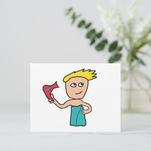 毛髪乾燥 ポストカード (スタンド正面)