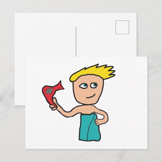 毛髪乾燥 ポストカード (正面/裏面)