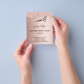 毛髪美しいサロンバラ金ゴールドグリッター価格表 チラシ (手)