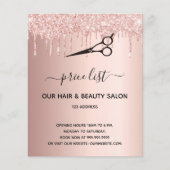 毛髪美しいサロンバラ金ゴールドグリッター価格表 チラシ (正面)