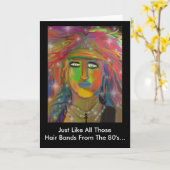 "毛"は誕生日の挨拶にバンドを付けます カード (黄色い花)