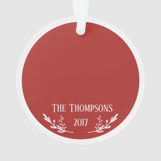氏および夫人としてカスタマイズ可能な初めてのクリスマス オーナメント (裏面)