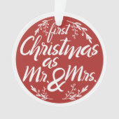 氏および夫人としてカスタマイズ可能な初めてのクリスマス オーナメント (正面)