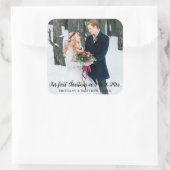 氏および夫人としてLargeエレガントな初めてのクリスマス スクエアシール (バッグ)