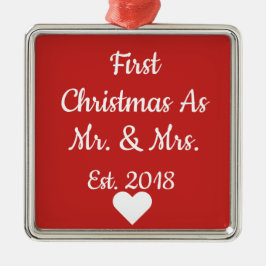 氏および夫人としてOrnament初めてのクリスマス メタルオーナメント