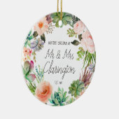 氏および夫人としてOrnament私達の初めてのクリスマス セラミックオーナメント (右)