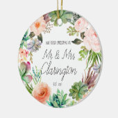 氏および夫人としてOrnament私達の初めてのクリスマス セラミックオーナメント (左)