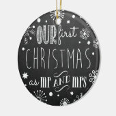 氏および夫人としてOrnament私達の初めてのクリスマス セラミックオーナメント (左)