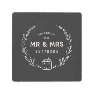 氏および夫人新しい家 メタルプリント