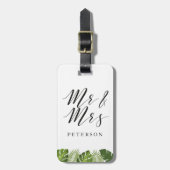 氏および夫人新婚者の熱帯荷物のラベル ラゲッジタグ (正面縦)