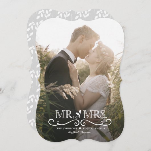 氏および夫人|の写真の結婚式の発表 案内状 (正面/裏面)