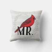 氏および夫人Hisおよび彼女の物Cardinal氏 クッション (裏面)