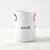 氏および夫人Mustacheか口ひげは最近マグを結婚します コーヒーマグカップ (中央)