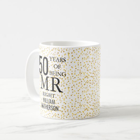 氏および夫人Right第50の結婚記念日 コーヒーマグカップ (正面左)