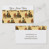 氏およびDog夫人および子犬のヴィンテージの壁紙1899年 名刺 (正面/裏面)