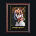 氏およびGold Frame Wedding Photo夫人のプラク 表彰プラーク<br><div class="desc">Photo Plaqueエレガントな金ゴールドフレームの結婚式の氏および夫人</div>