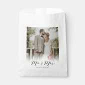 氏およびScript Calligraphy Chic Photo夫人の結婚式 フェイバーバッグ (正面)
