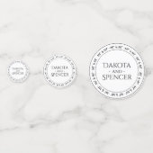 氏と氏のシンプル白黒モダンパーティー コンフェッティ (正面)