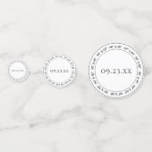 氏と氏のシンプル白黒モダンパーティー コンフェッティ (裏面)