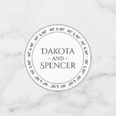 氏と氏のシンプル白黒モダンパーティー コンフェッティ (スモール正面)